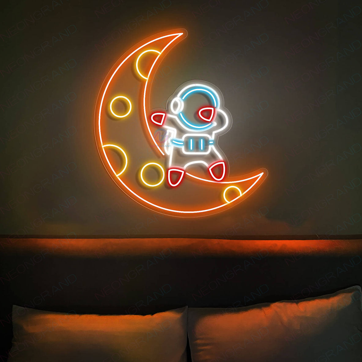 Astronaut Sitting on A Planet LED Sign 12V Neon Light 19.7'' Neon