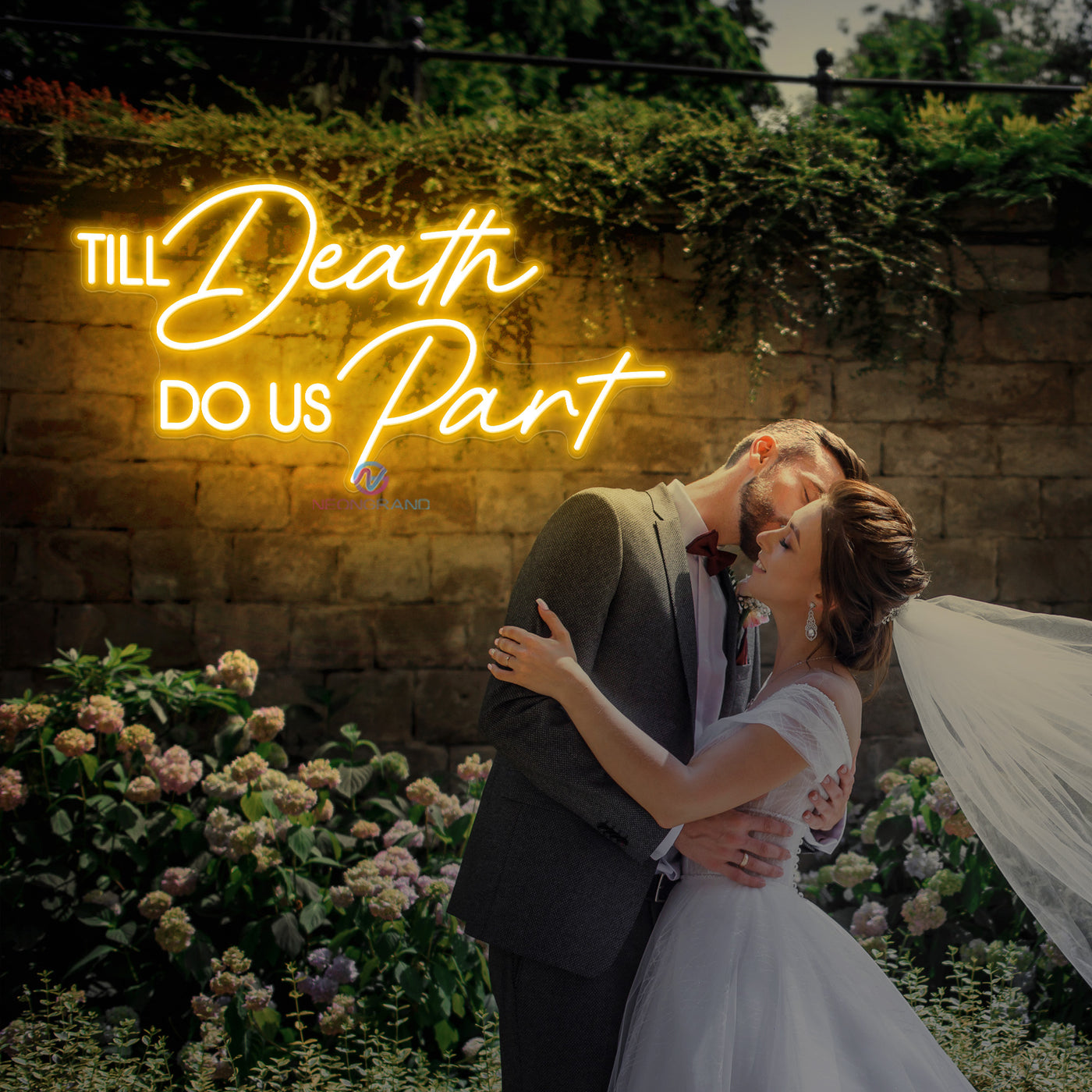 Til Death Do Us Part Neon Sign Wedding Led Light orange