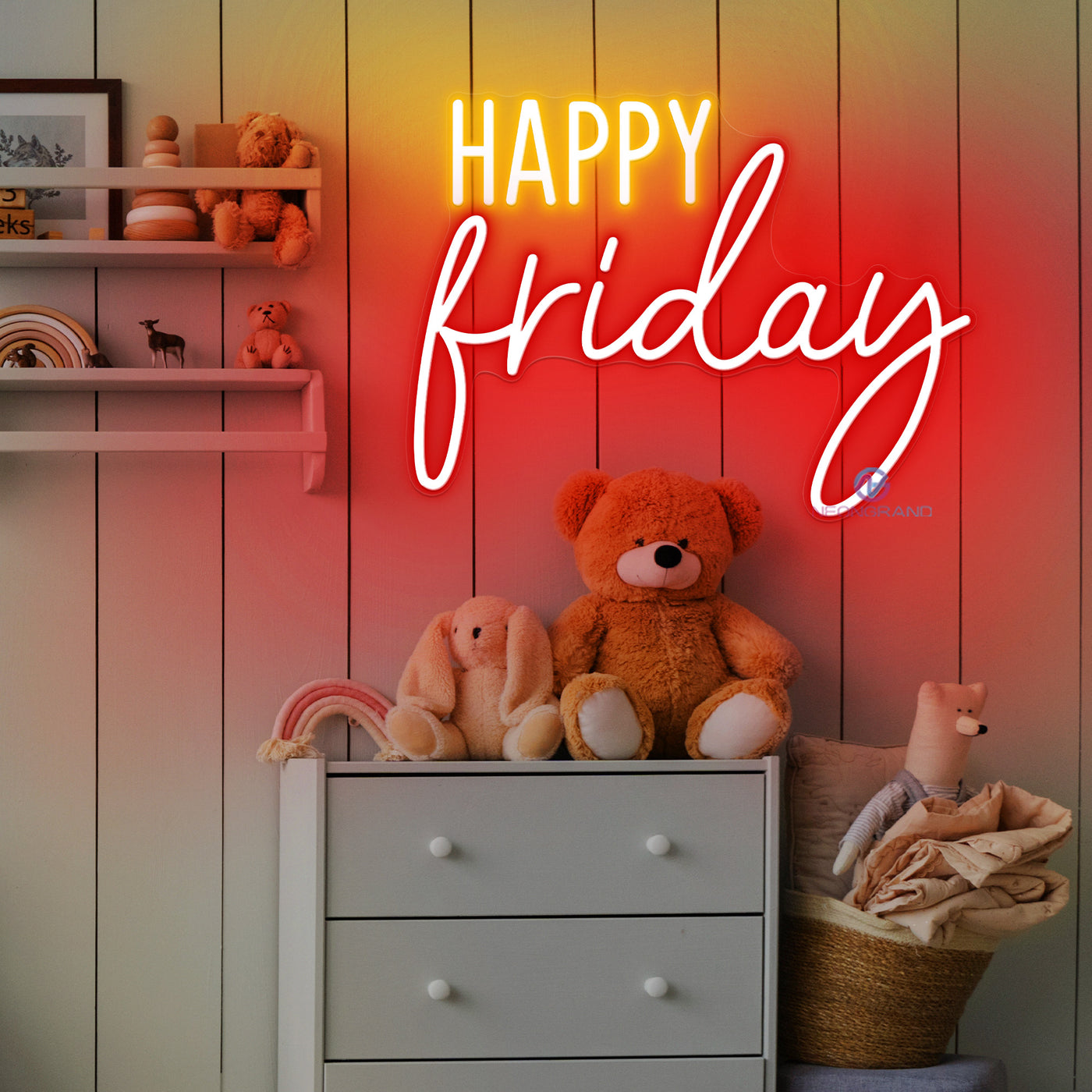 Happy Friday Neon Sign Led Light red