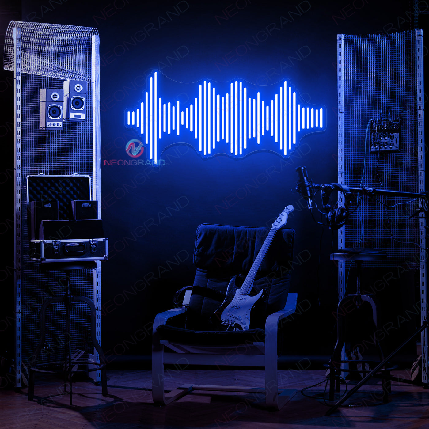 Sound Wave Neon Sign Music Led Light blue