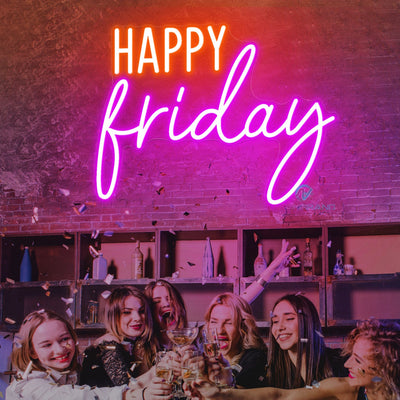 Happy Friday Neon Sign Led Light violet