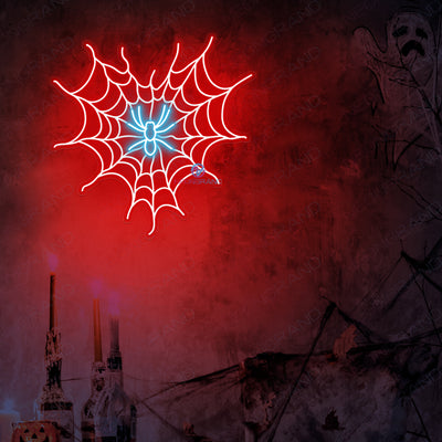 Spider Web Lights Led Neon Halloween Sign red