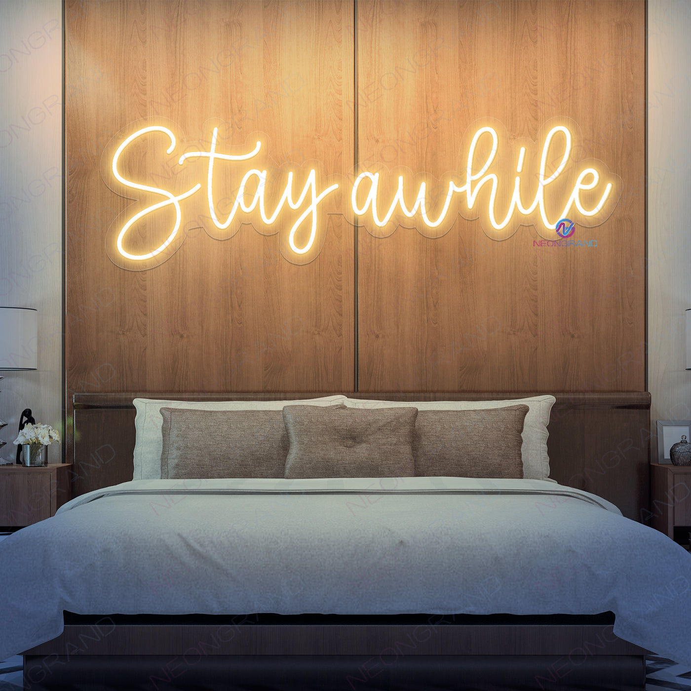 Stay Awhile Neon Sign Led Word Light