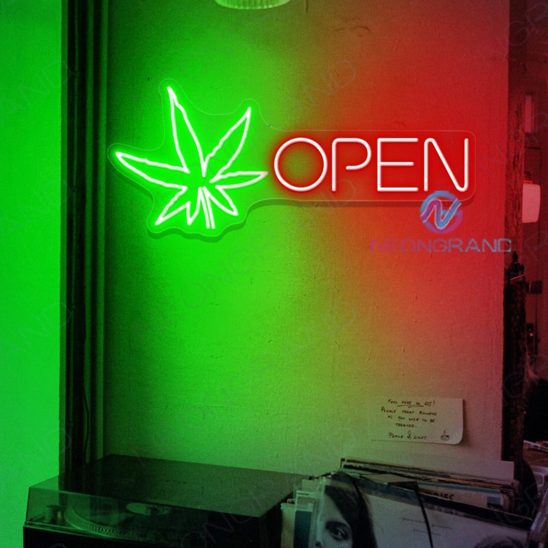 Open Weed Neon Sign Cannabis Led Light