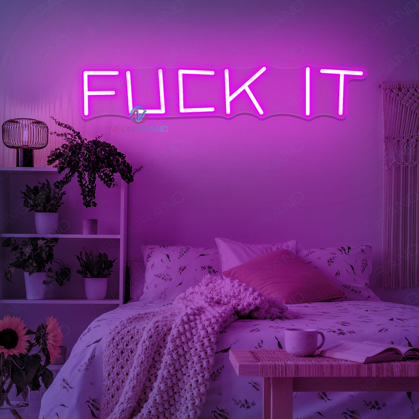 Fuck It Neon Sign Led Light Man Cave Neon Signs violet