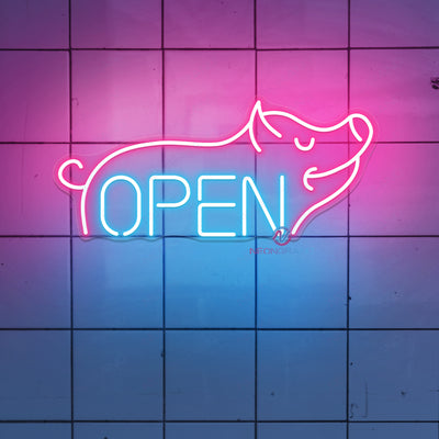 Neon Pig Open Sign Cute Led Light