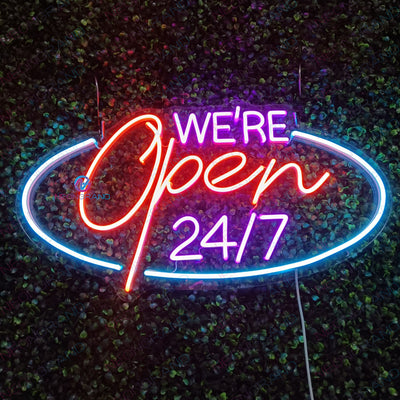 Neon Sign Open Led Light, We're Open 24/7 Neon Signs