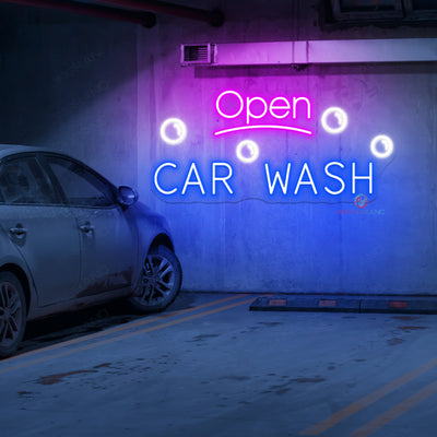 Car Wash Open Neon Sign Business Led Light