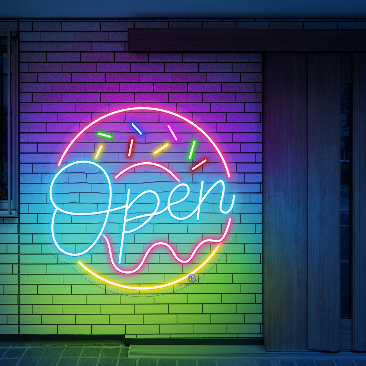 Donut Open Neon Sign Storefront Led Light For Business