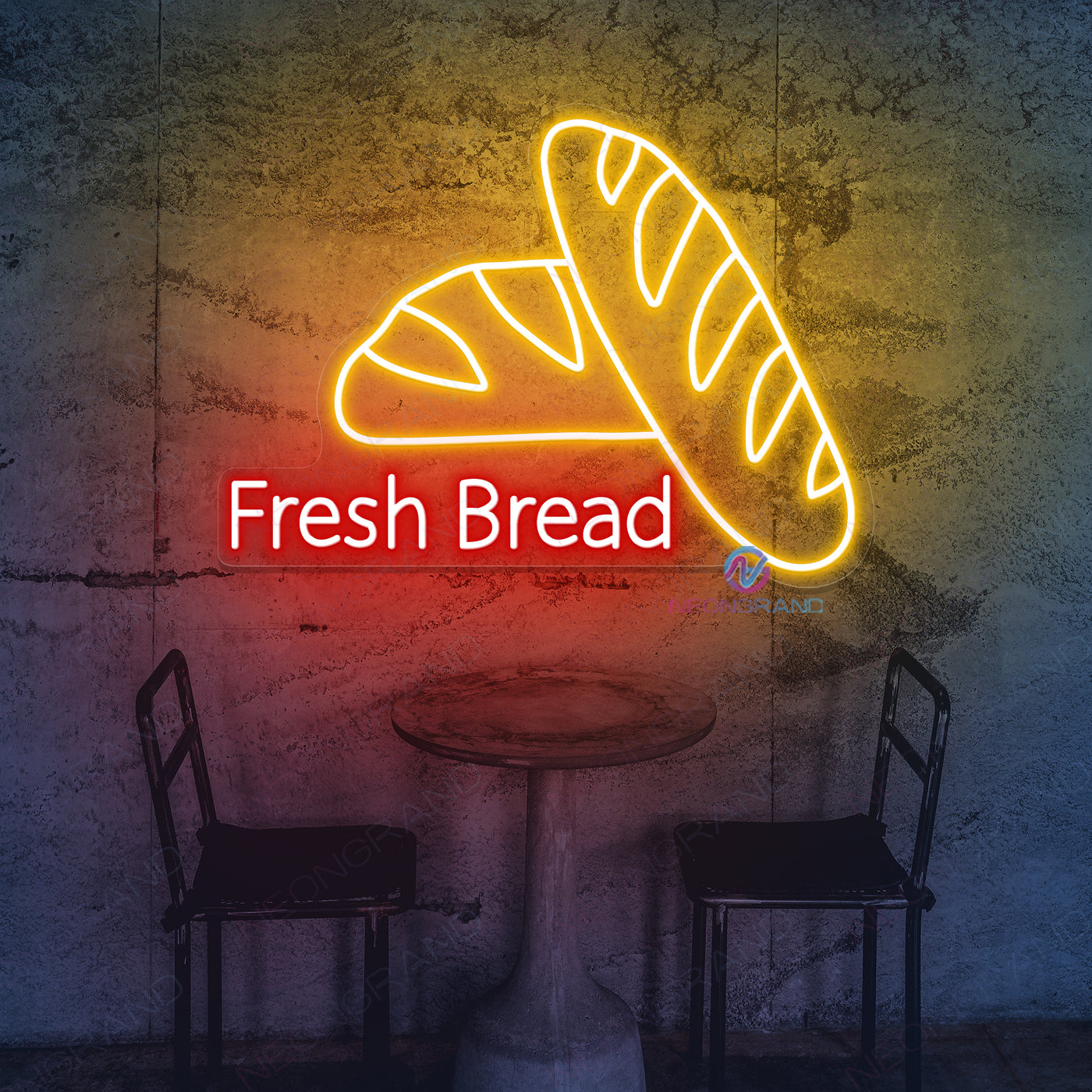 Fresh Bread Neon Sign Kitchen Led Light Red