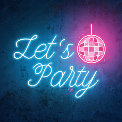 Neon Let's Party Sign Parties Led Light