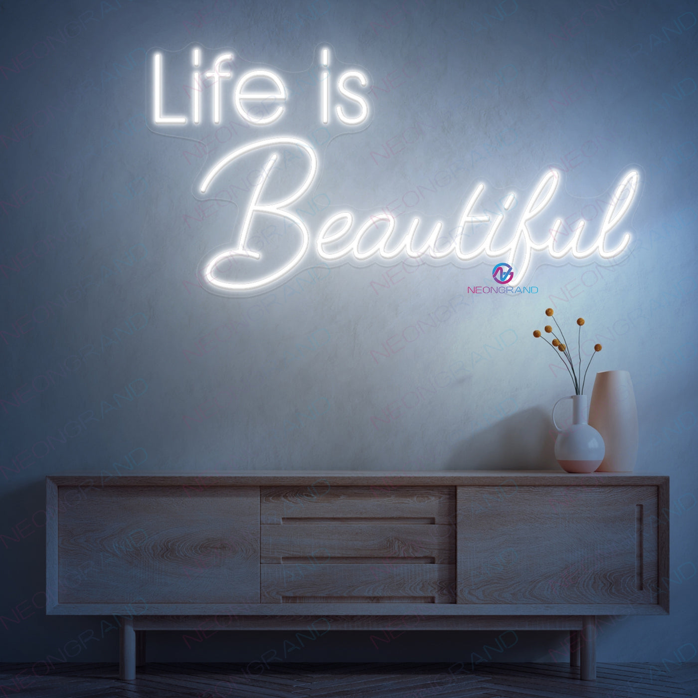 Life Is Beautiful Neon Sign Word Led Light