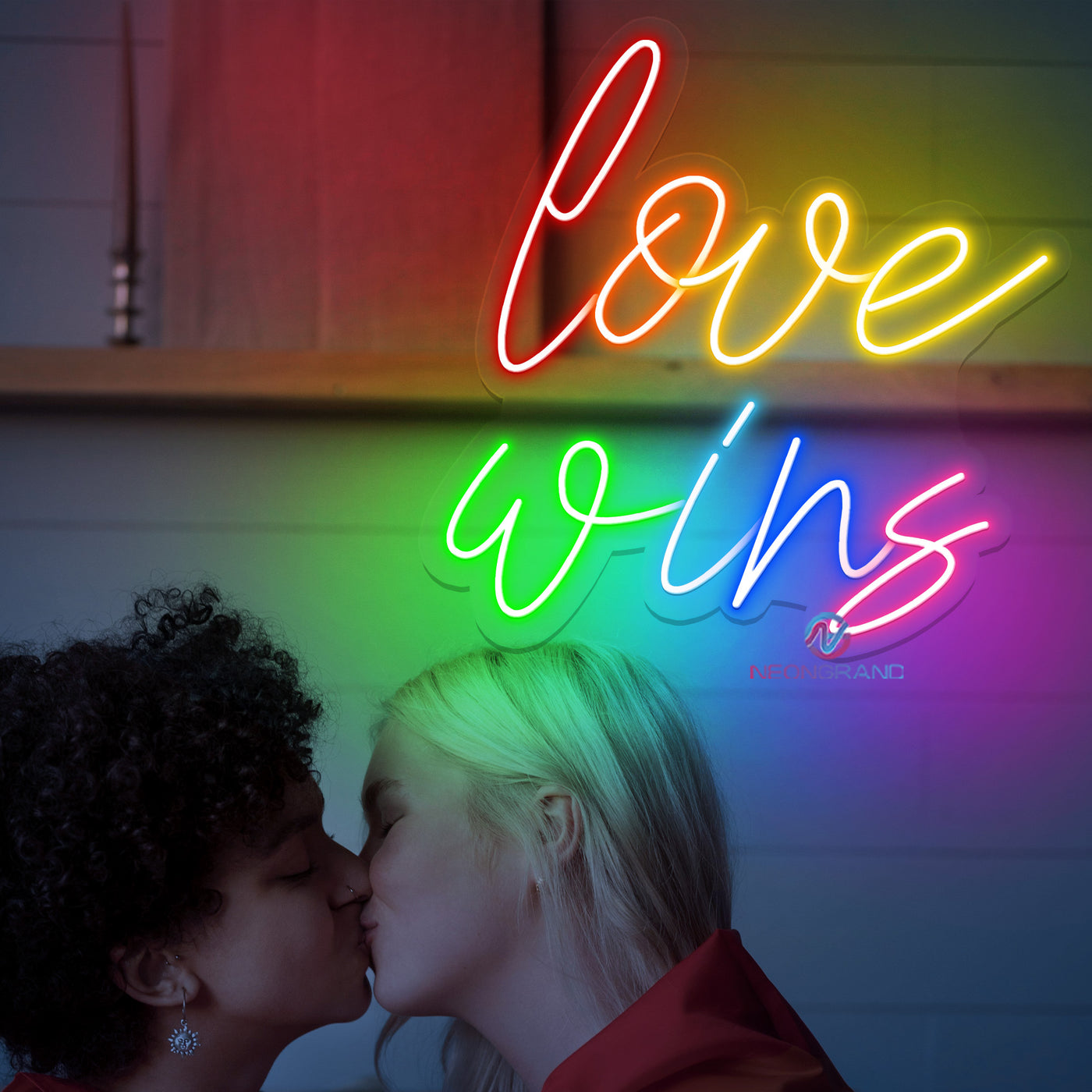 Love Wins Neon Sign Led Light, Love LGBT Neon Signs