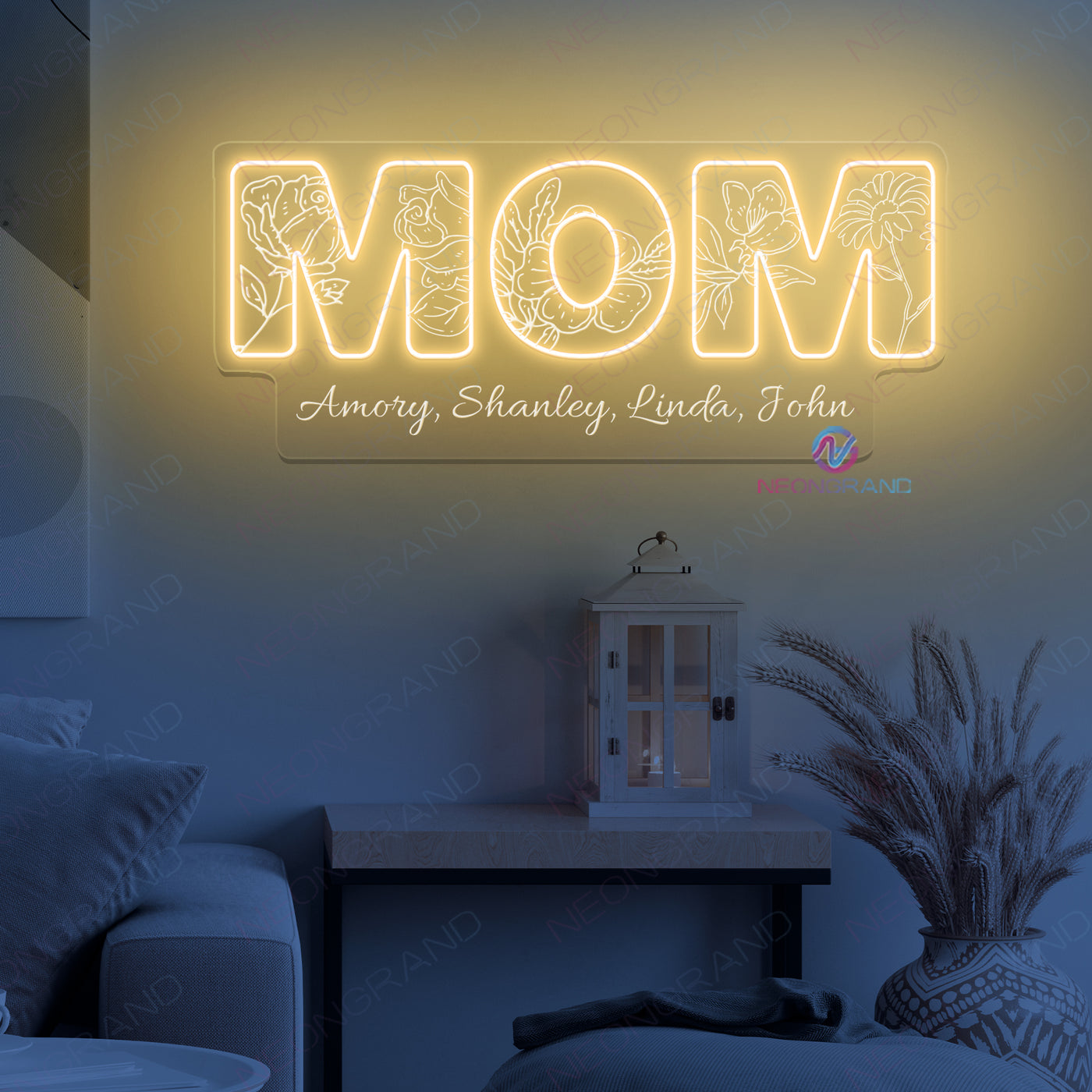 Mom's Garden Neon Sign Mother Led Light