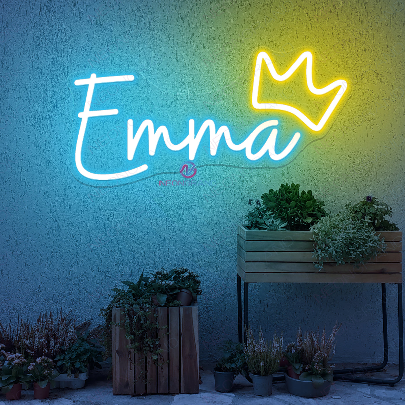 Custom Neon Sign Name With Crown Birthday Led Light