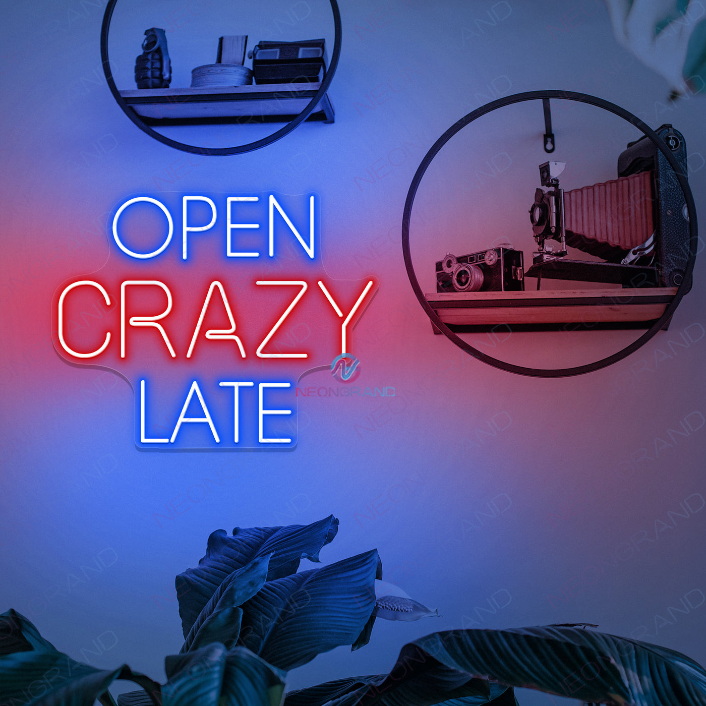 Open Crazy Late Neon Sign Business Led Light