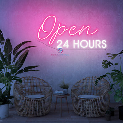 Open 24 Hours Neon Sign Business Led Light