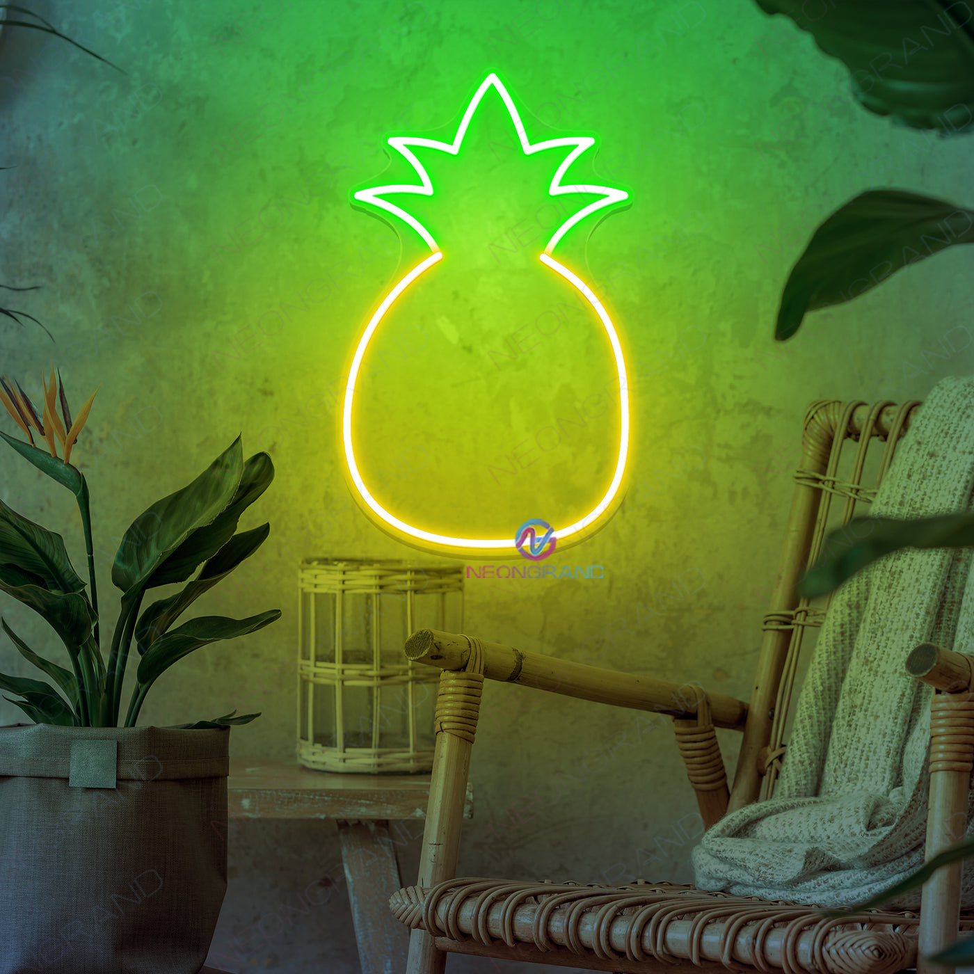 Pineapple Neon Sign Tropical Fruit Led Light