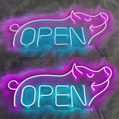 Neon Pig Open Sign Cute Led Light