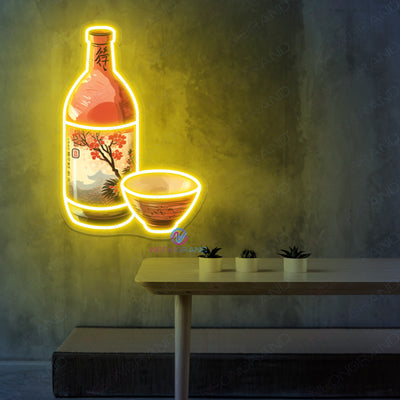 Sake Wine Neon Sign UV Printed Japanese Led Light