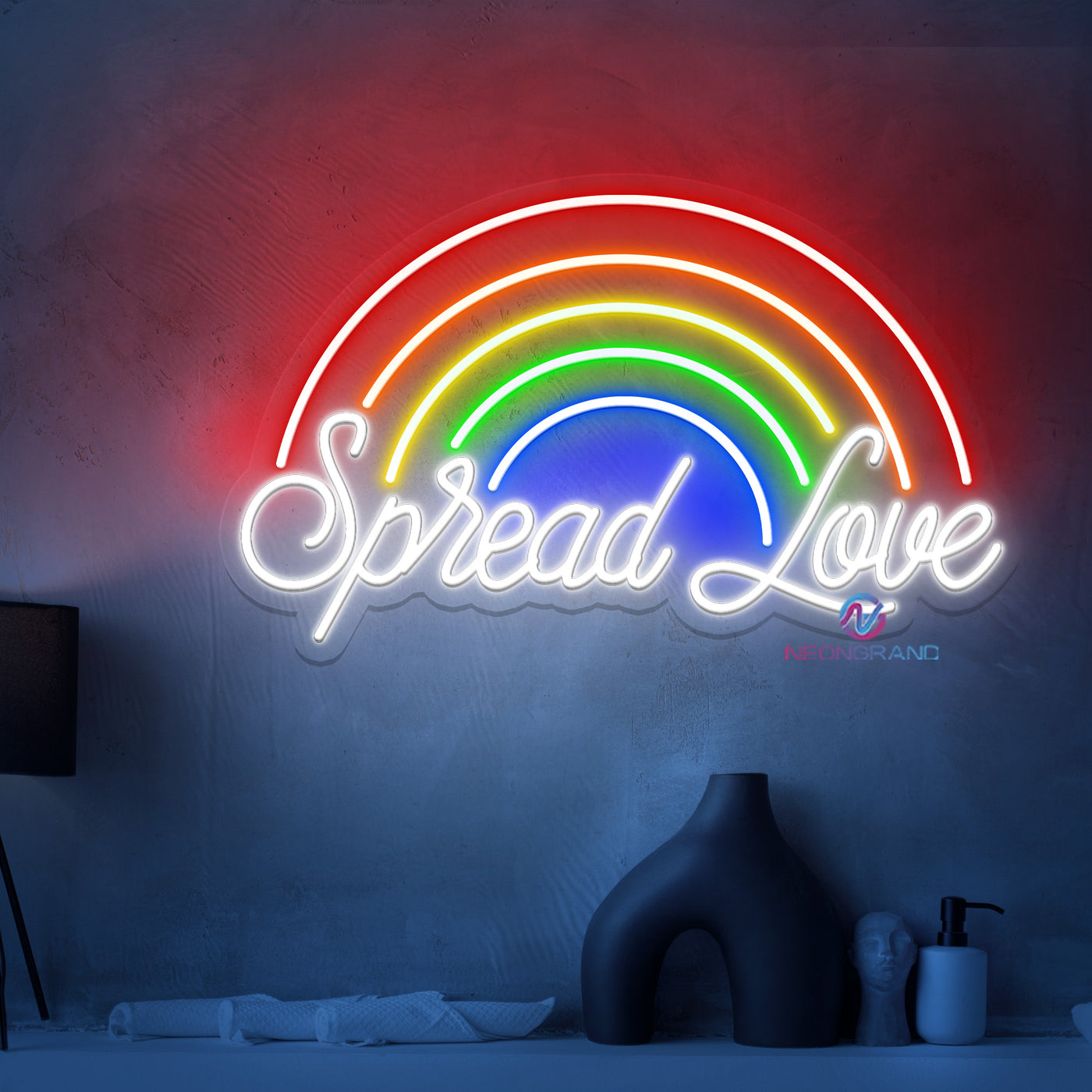 Neon Pride Signs Spread Love LGBT Neon Signs Rainbow Led Light