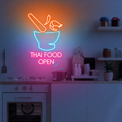 Thai Food Open Neon Sign Restaurant Led Light