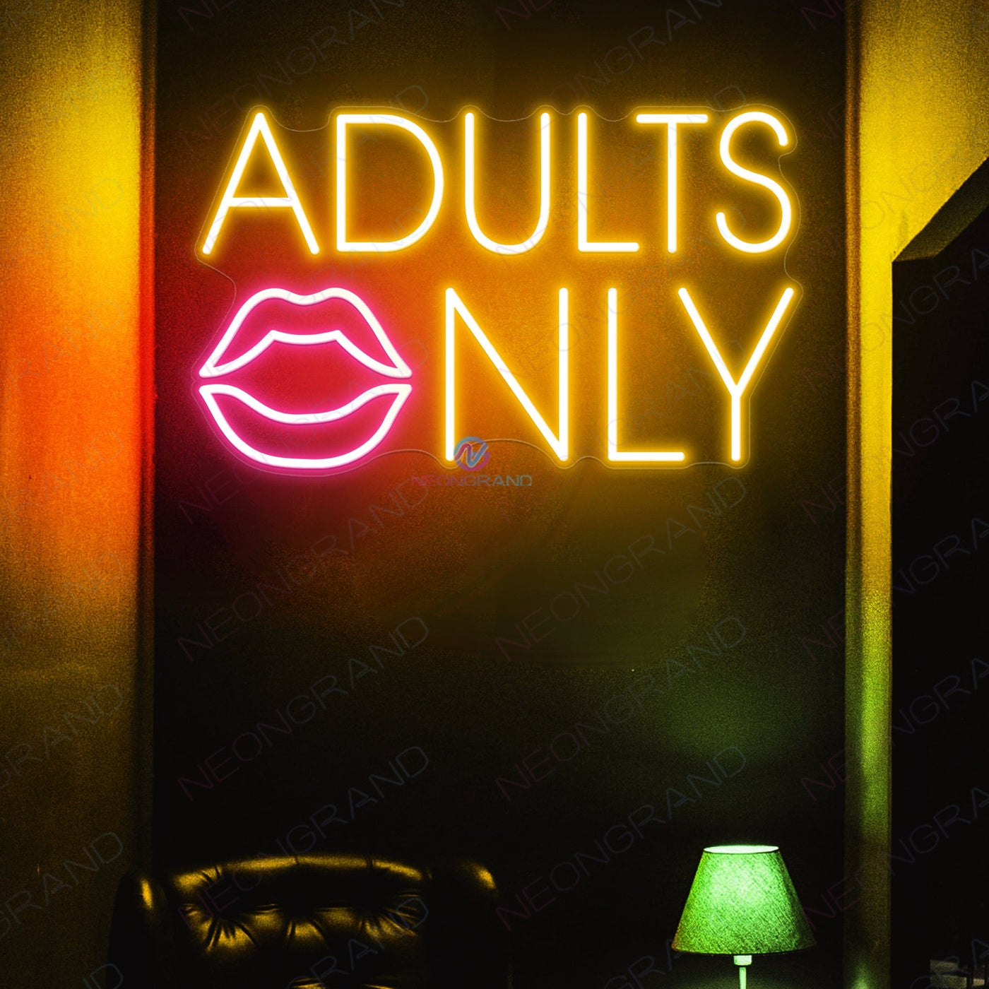 Adults Only Neon Sign Bar Led Light orange