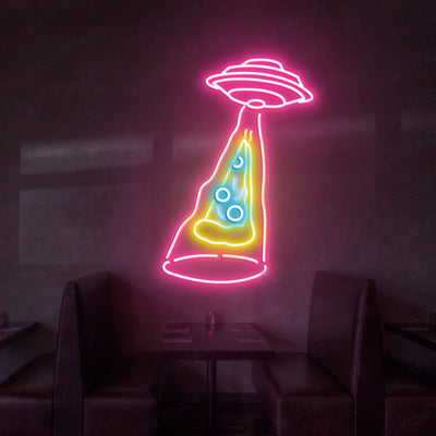 Neon Pizza Sign Pizza Space Food Led Light pink