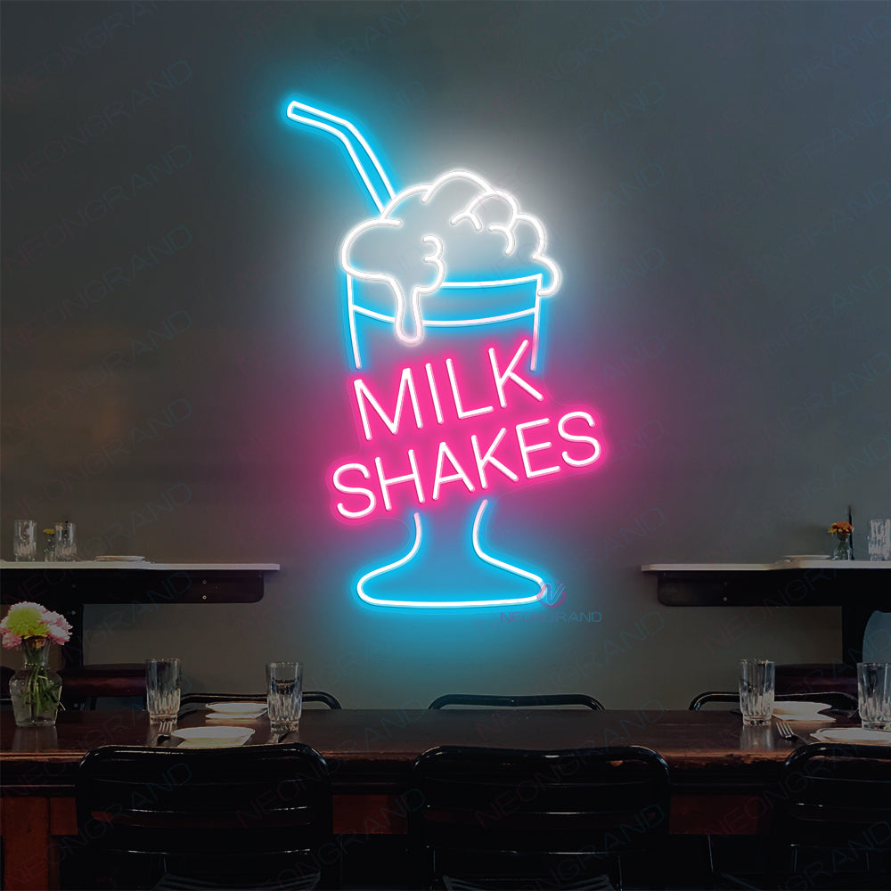 Neon Milkshake Sign Drink Led Light sky blue