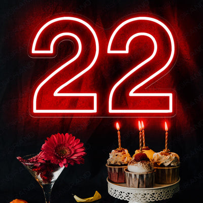 22 Neon Sign Custom Age Birthday Led Light