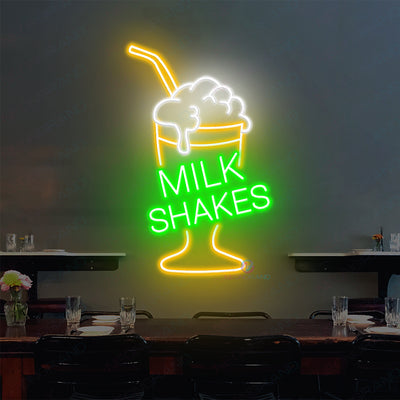Neon Milkshake Sign Drink Led Light yellow