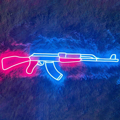 AK 47 Neon Sign Gun Pistol Game Led Light wm1