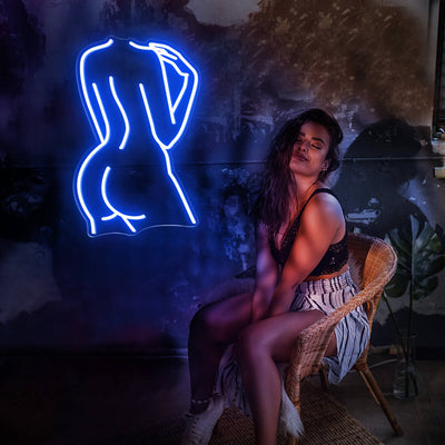 Aesthetic Female Body Neon Sign Sexy Girl Led Light blue