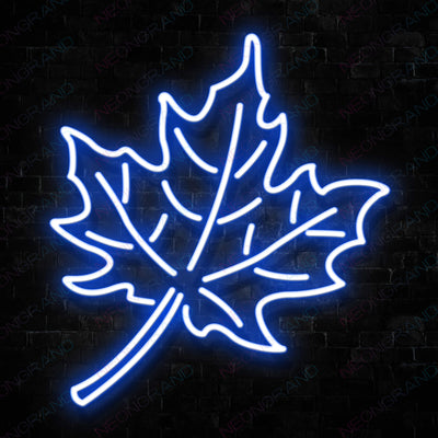 Aesthetic Neon Leaves Sign Led Light blue