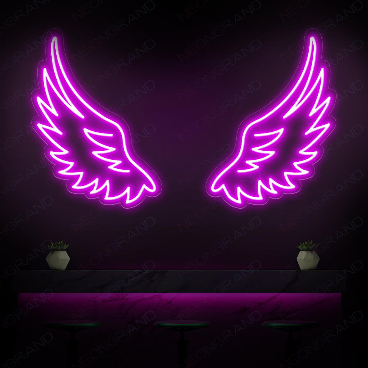 Angel Wings Neon Sign Led Light Bar Neon Signs Purple