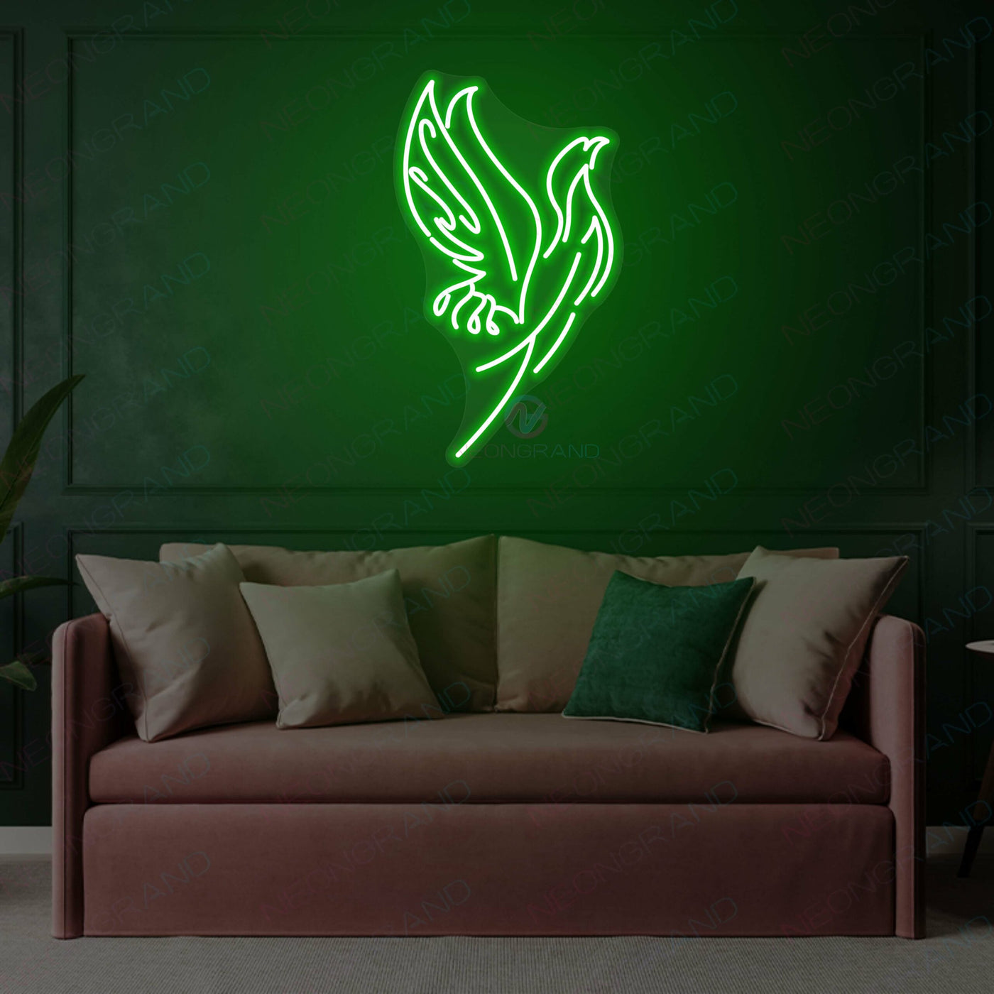 Bird Neon Sign Aesthetic Phonix Led Light GREEN