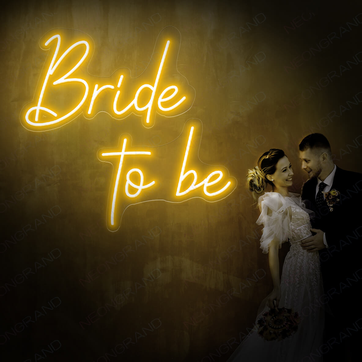 Bride To Be Neon Sign Love Wedding Led Light Orange Yellow