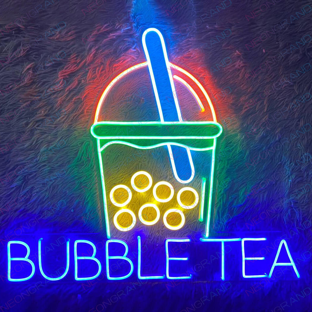 Bubble Tea Neon Sign Drink Led Light Boba Neon Sign blue wm1