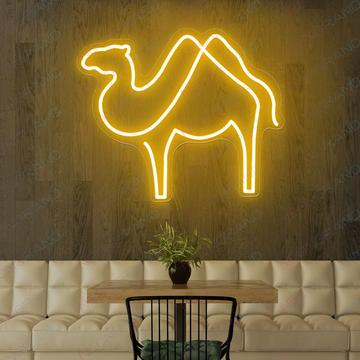 Camel Neon Sign Animal Led Light orange yellow