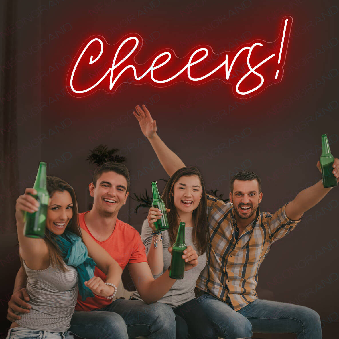 Cheers Neon Sign Led Light Up Bar Sign Red