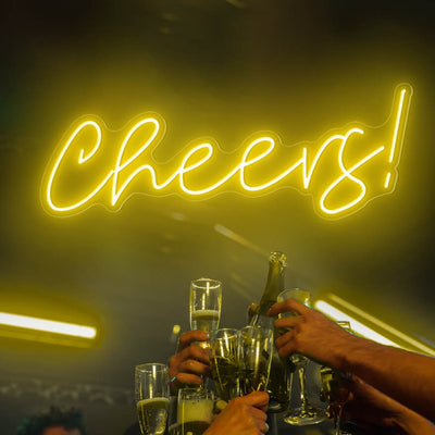 Cheers Neon Sign Led Light Up Bar Sign Yellow