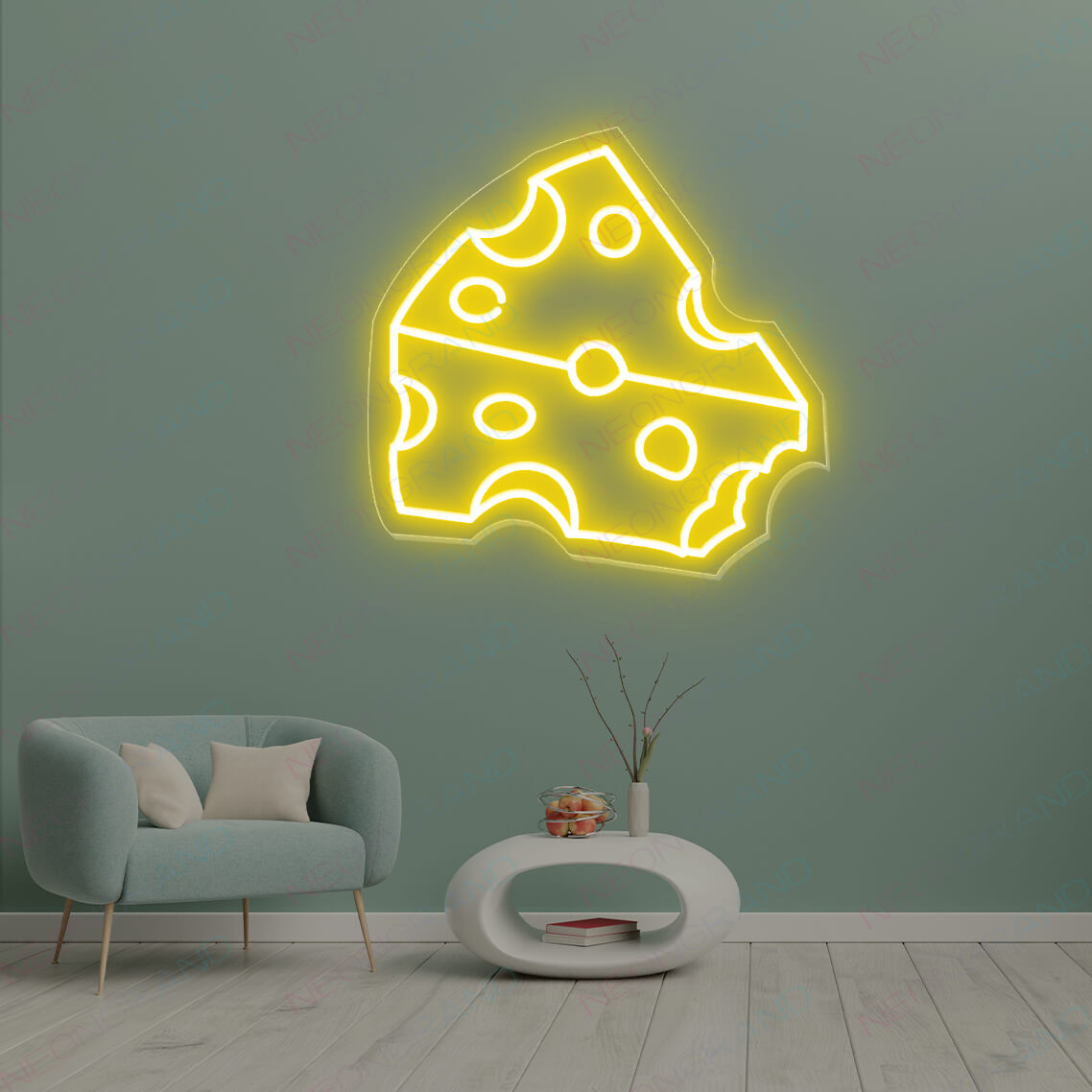 Cheese Neon Sign Food Led Light yellow