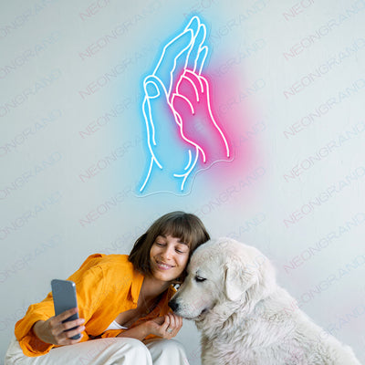 Dog Neon Sign Animal Led Light light blue mix