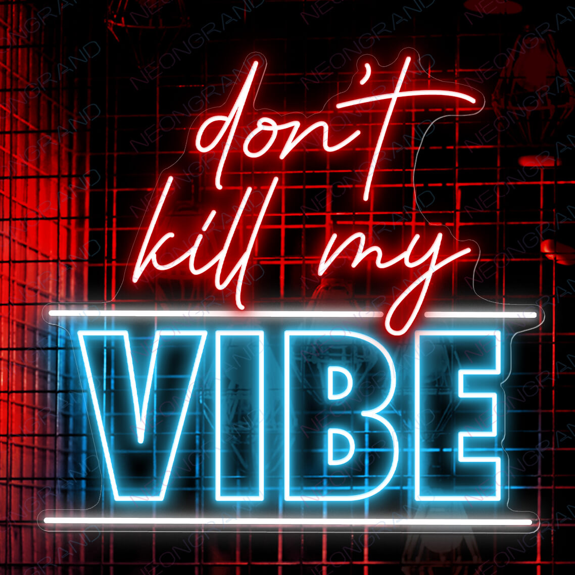 Don't Kill My Vibe Neon Sign Led Light light blue