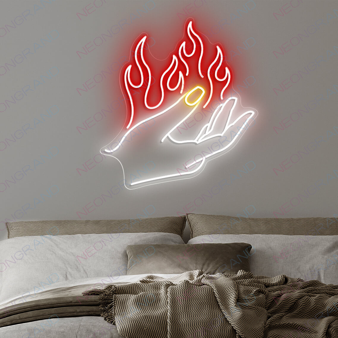 Fire Neon Sign Flame Led Light red1