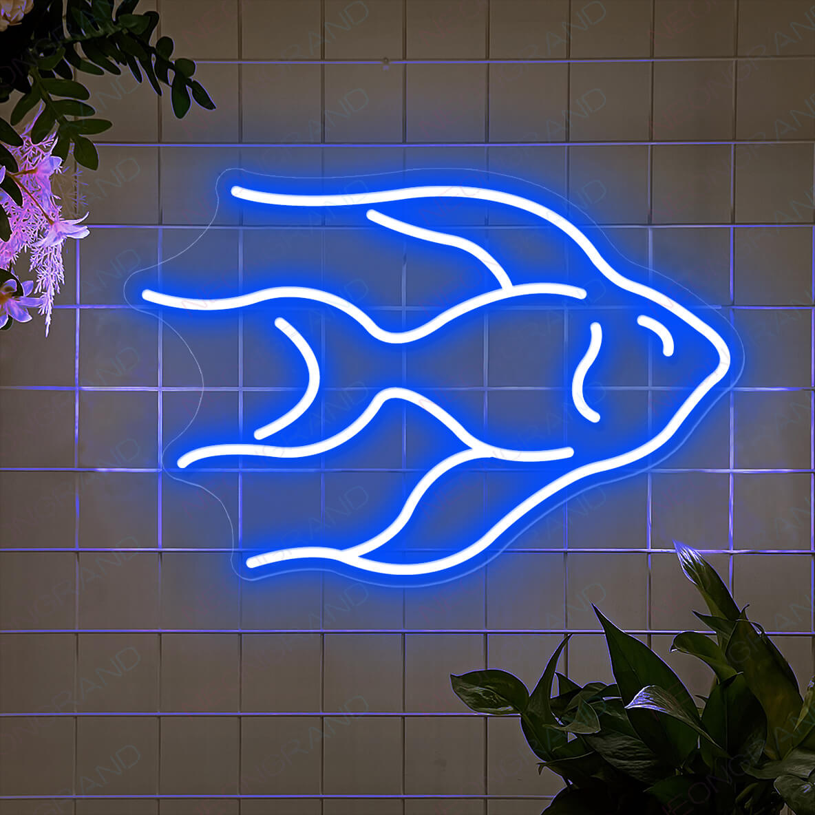 Fish Neon Sign Animal Neon Fish Led Light blue