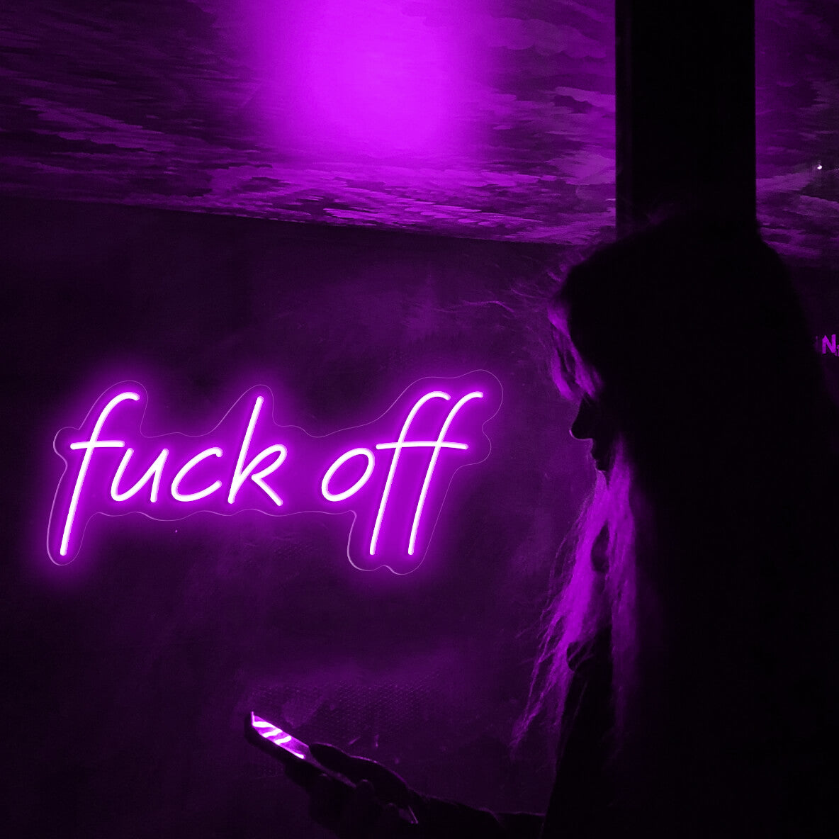 Fuck Off Neon Sign Bar Led Light purple
