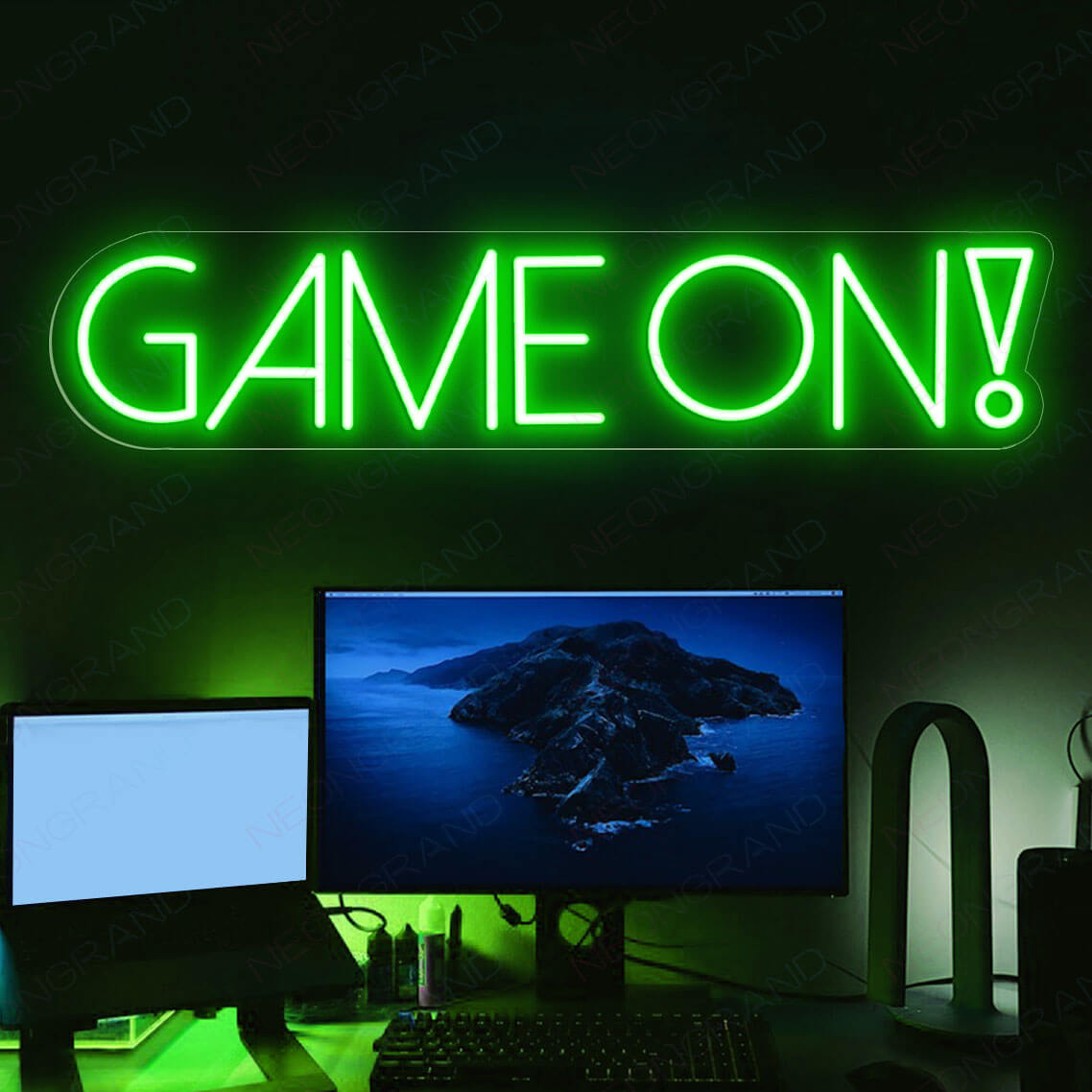 Game On Neon Sign Game Room Gamer Led Light green