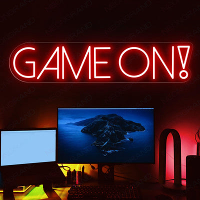 Game On Neon Sign Game Room Gamer Led Light red
