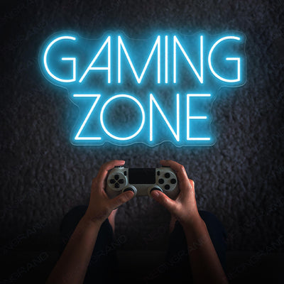 Gaming Zone Neon Sign Game Room Led Light sky blue
